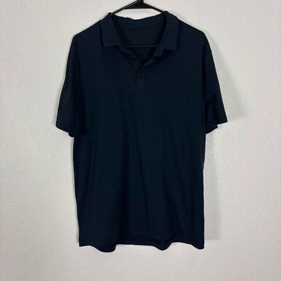 Lululemon Navy Blue Collared Short Sleeve Golf Polo Top - Picture 1 of 5